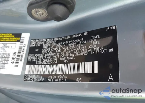 2006 Toyota Sienna Le from USA, damaged, VIN 5TDZA23C26S507543